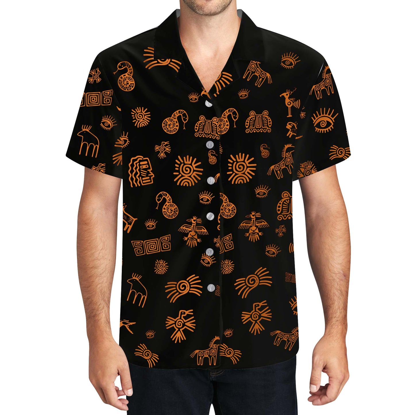 Icono de doodle: Camisa hawaiana unisex personalizada - ME005_HW