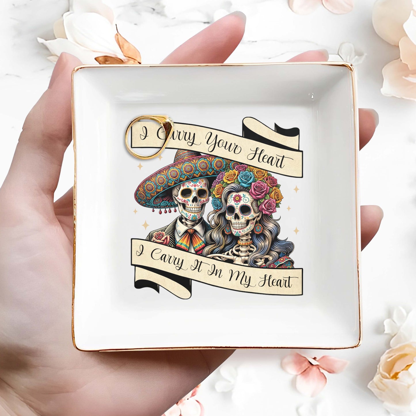 Je porte ton cœur, je le porte dans mon cœur - Plat à bijoux personnalisé - ME008_SCRD