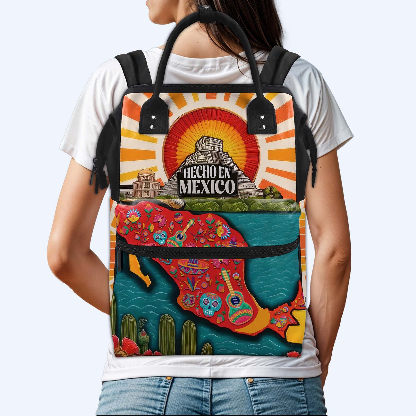 Hecho En Mexico - Personalized Custom Duckbilled Travel Backpack - ME009_DKB