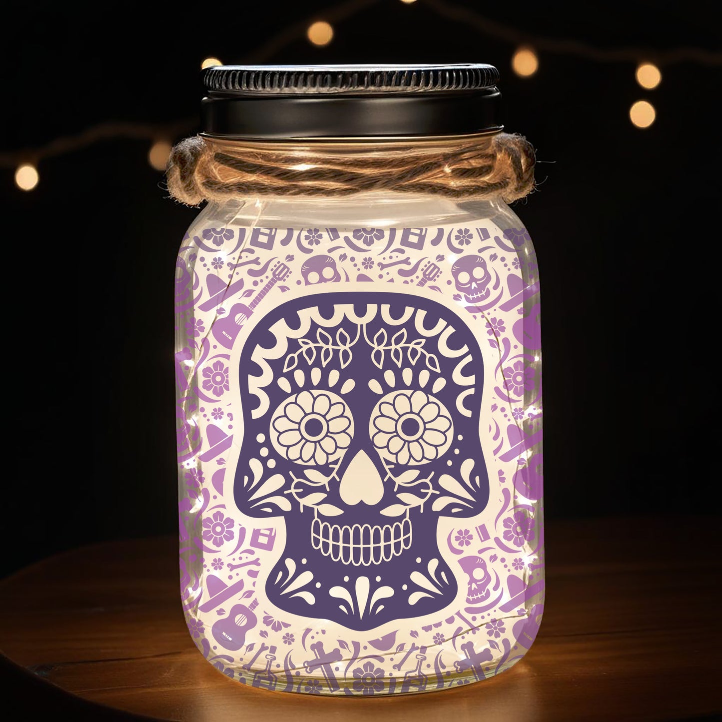 Illuminez le monde - Lampe personnalisée pour bocal Mason - ME010_JARL