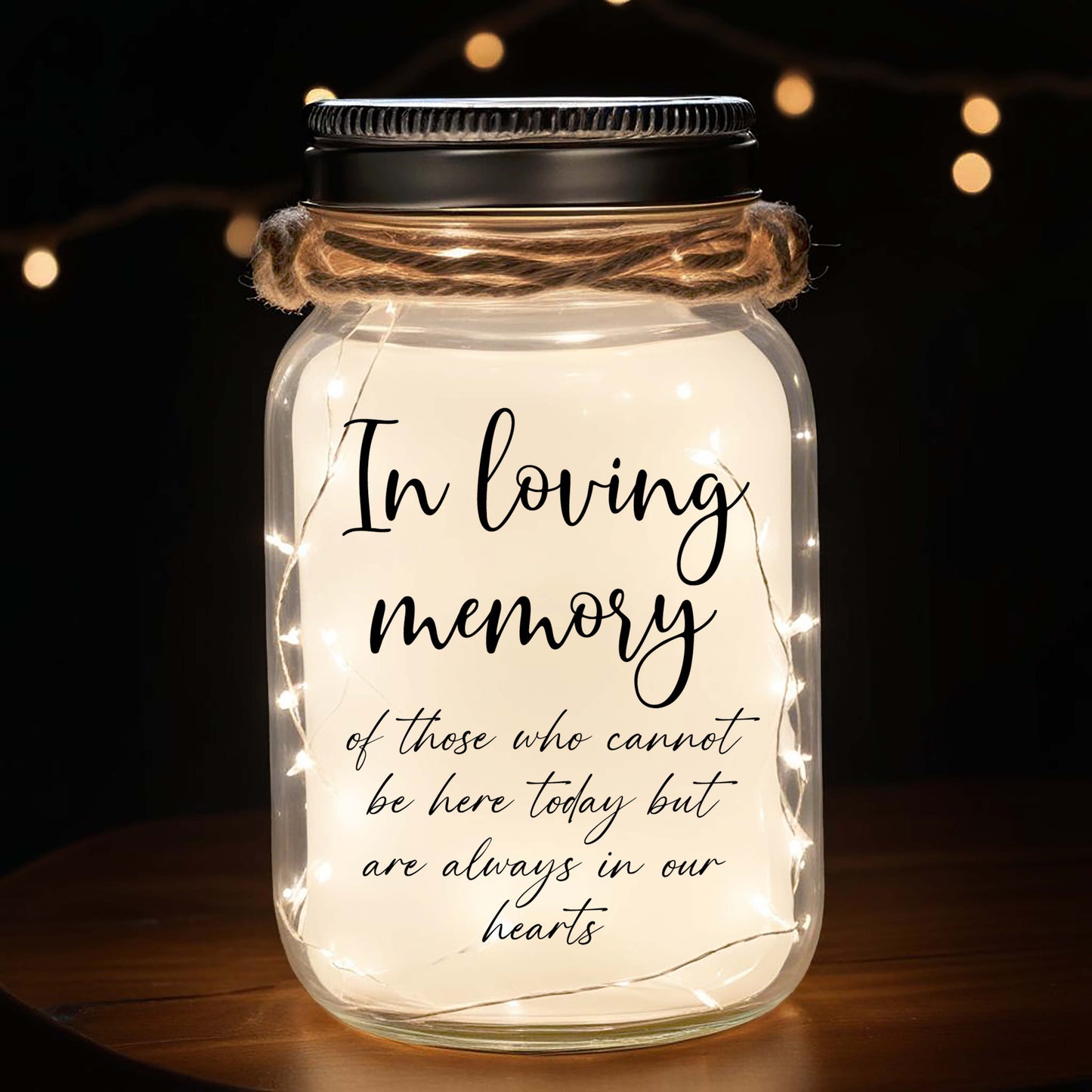 Always In Our Hearts - Personalized Custom Mason Jar Light - ME011_JARL