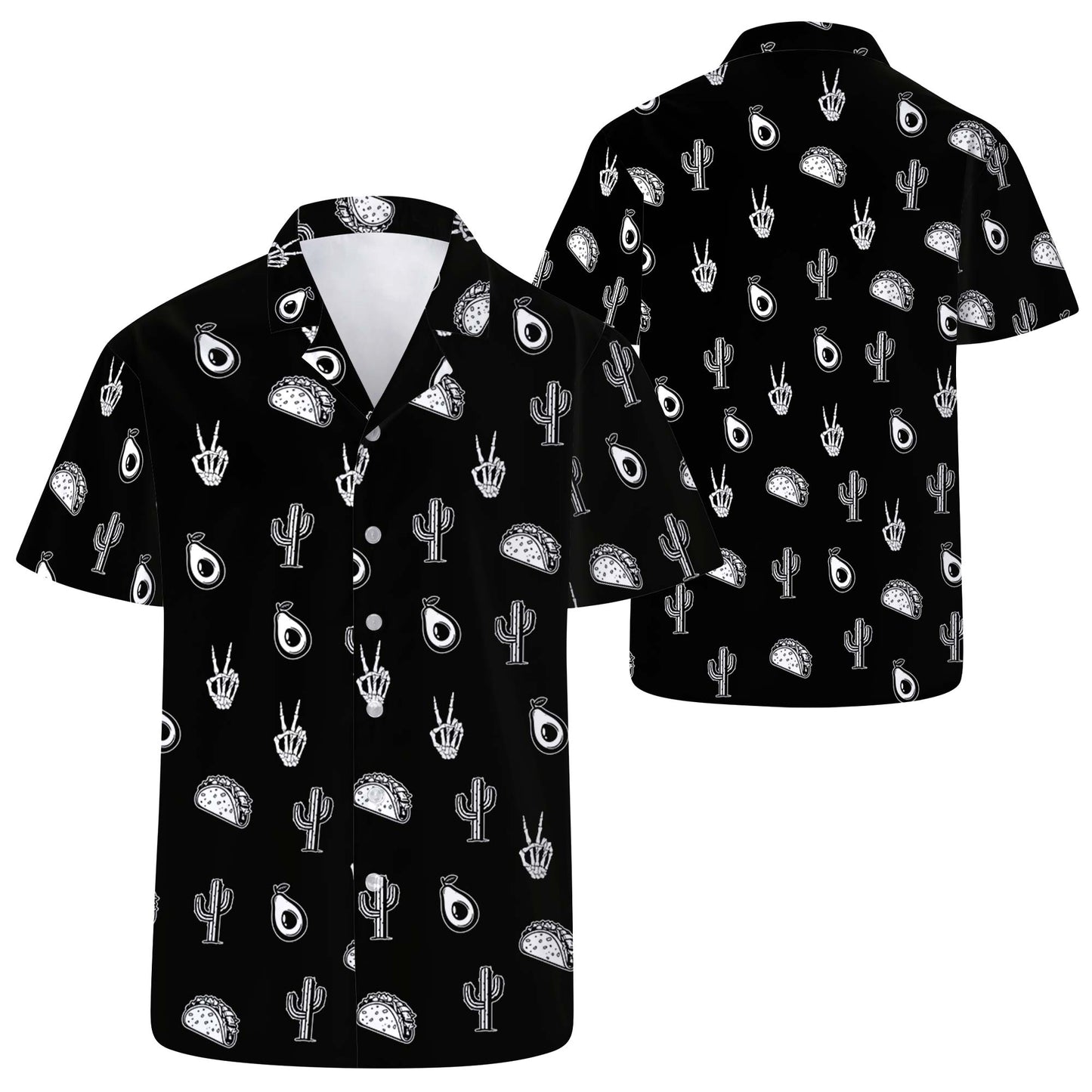 Doodle Icon - Chemise hawaïenne unisexe personnalisée - ME013_HW
