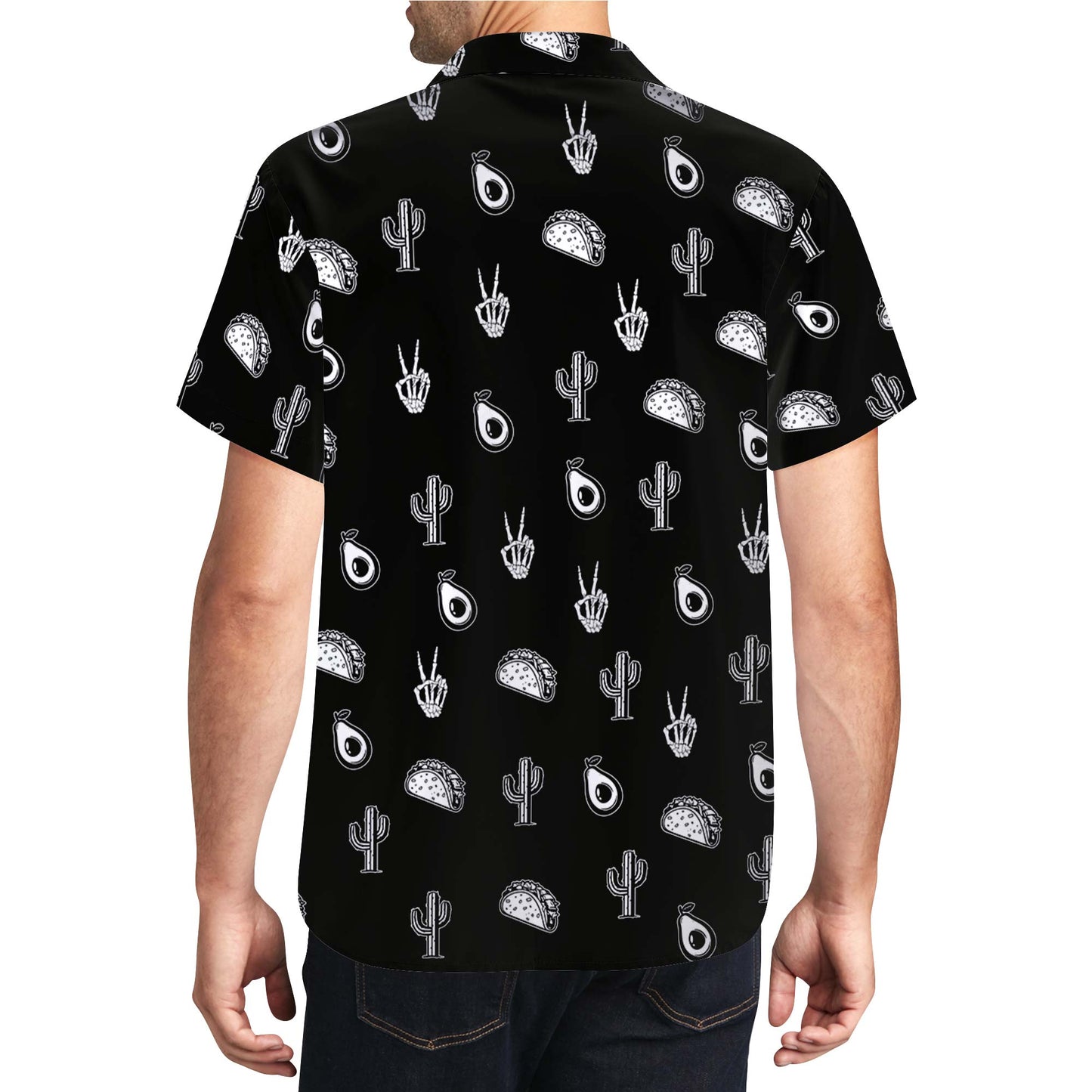 Doodle Icon - Chemise hawaïenne unisexe personnalisée - ME013_HW