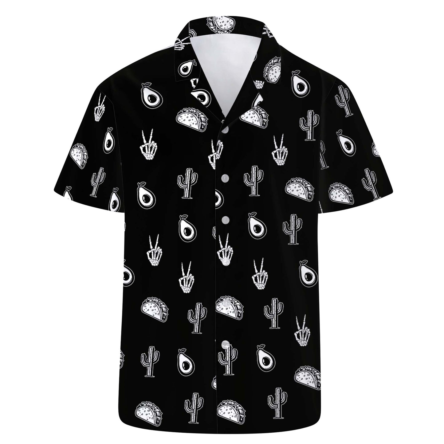 Doodle Icon - Chemise hawaïenne unisexe personnalisée - ME013_HW