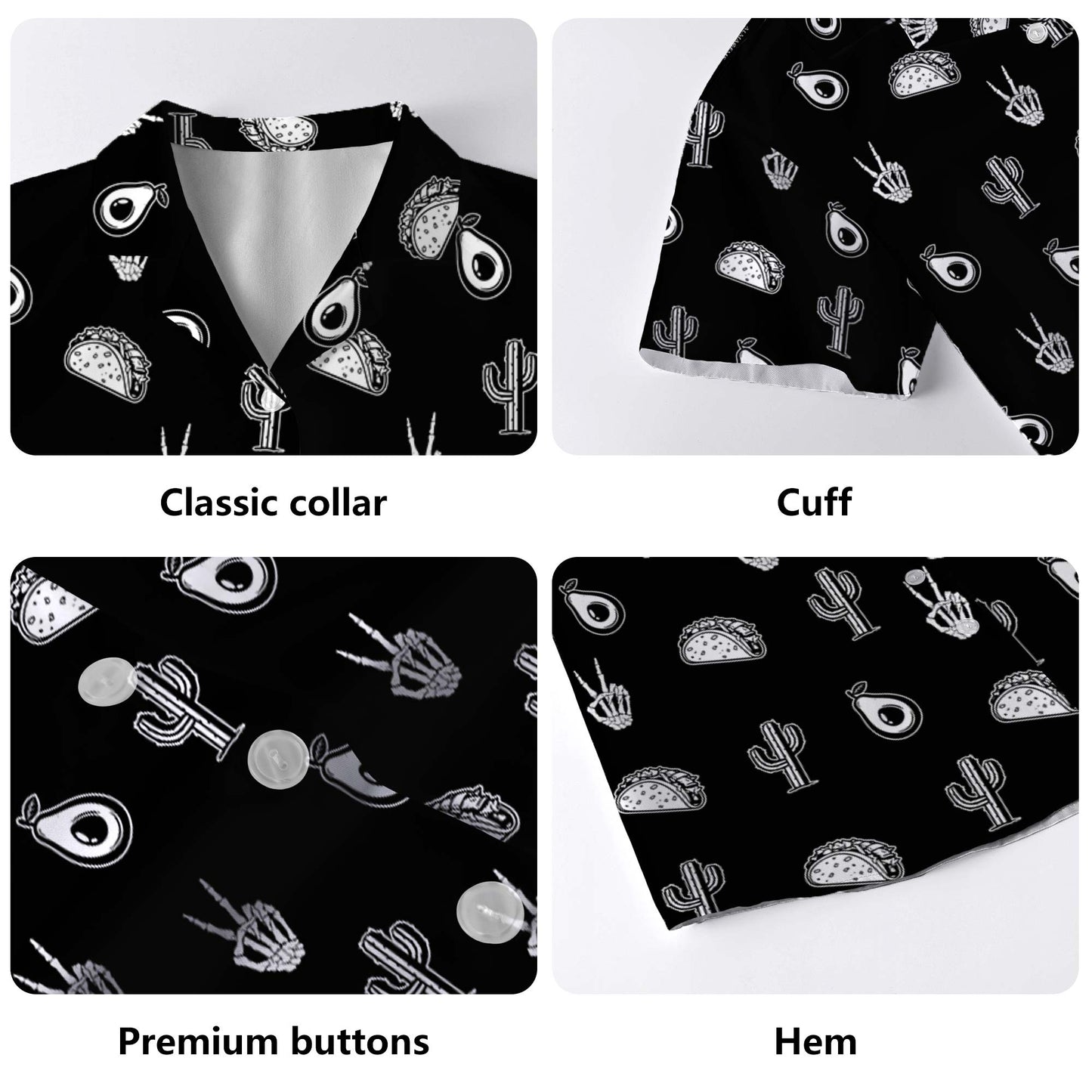 Doodle Icon - Chemise hawaïenne unisexe personnalisée - ME013_HW