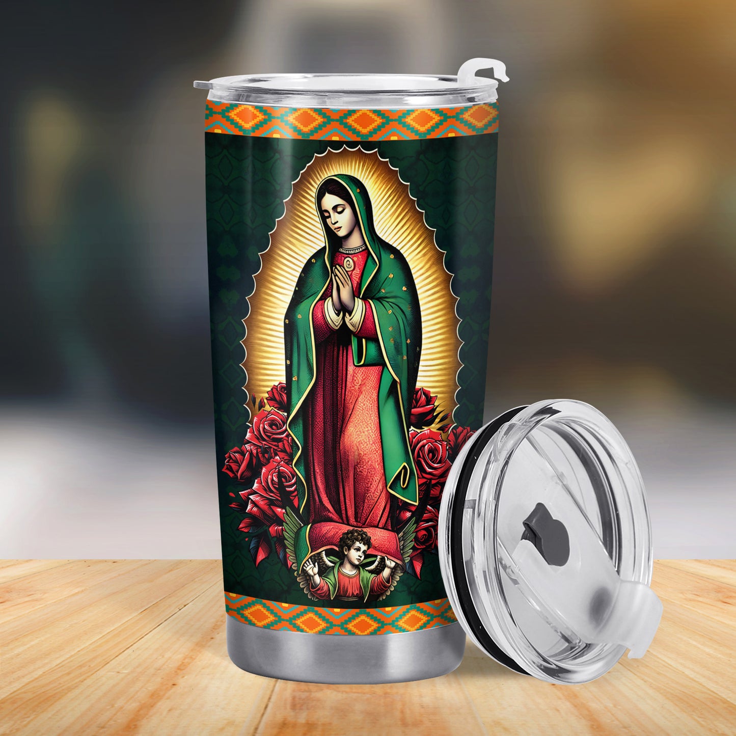 Notre-Dame de Guadalupe - Gobelet personnalisé en acier inoxydable 20 oz 30 oz - ME021_TB