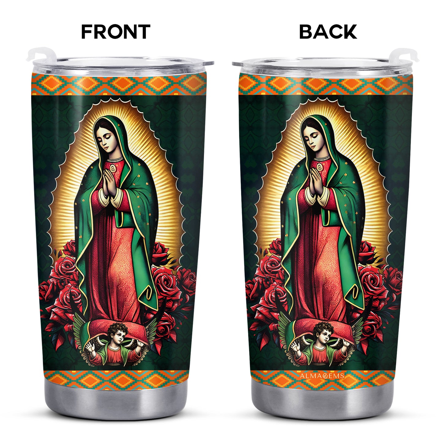 Notre-Dame de Guadalupe - Gobelet personnalisé en acier inoxydable 20 oz 30 oz - ME021_TB