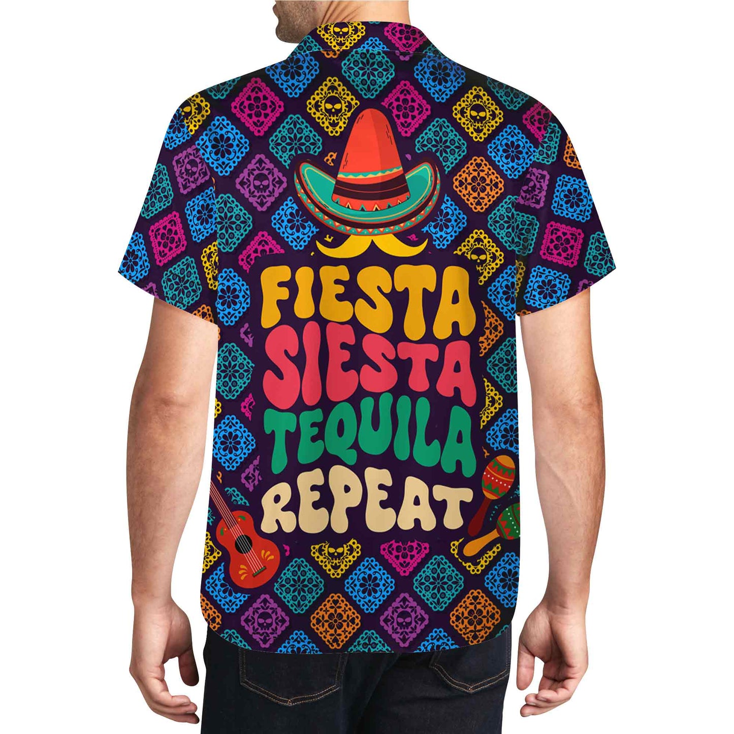 Fiesta Siesta Tequila Repeat - Chemise hawaïenne unisexe personnalisée - ME033_HW