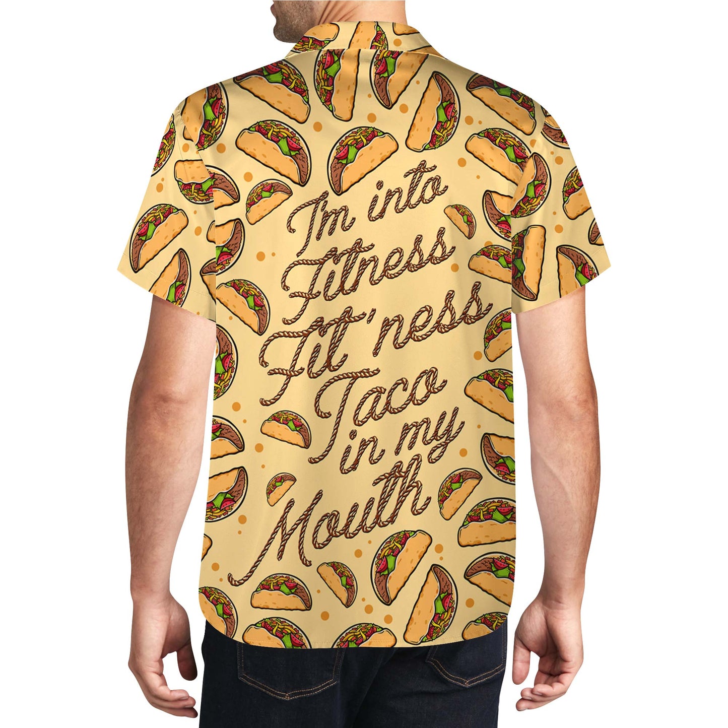 Je suis un adepte du fitness, taco dans la bouche - T-shirt hawaïen unisexe personnalisé - ME034_HW
