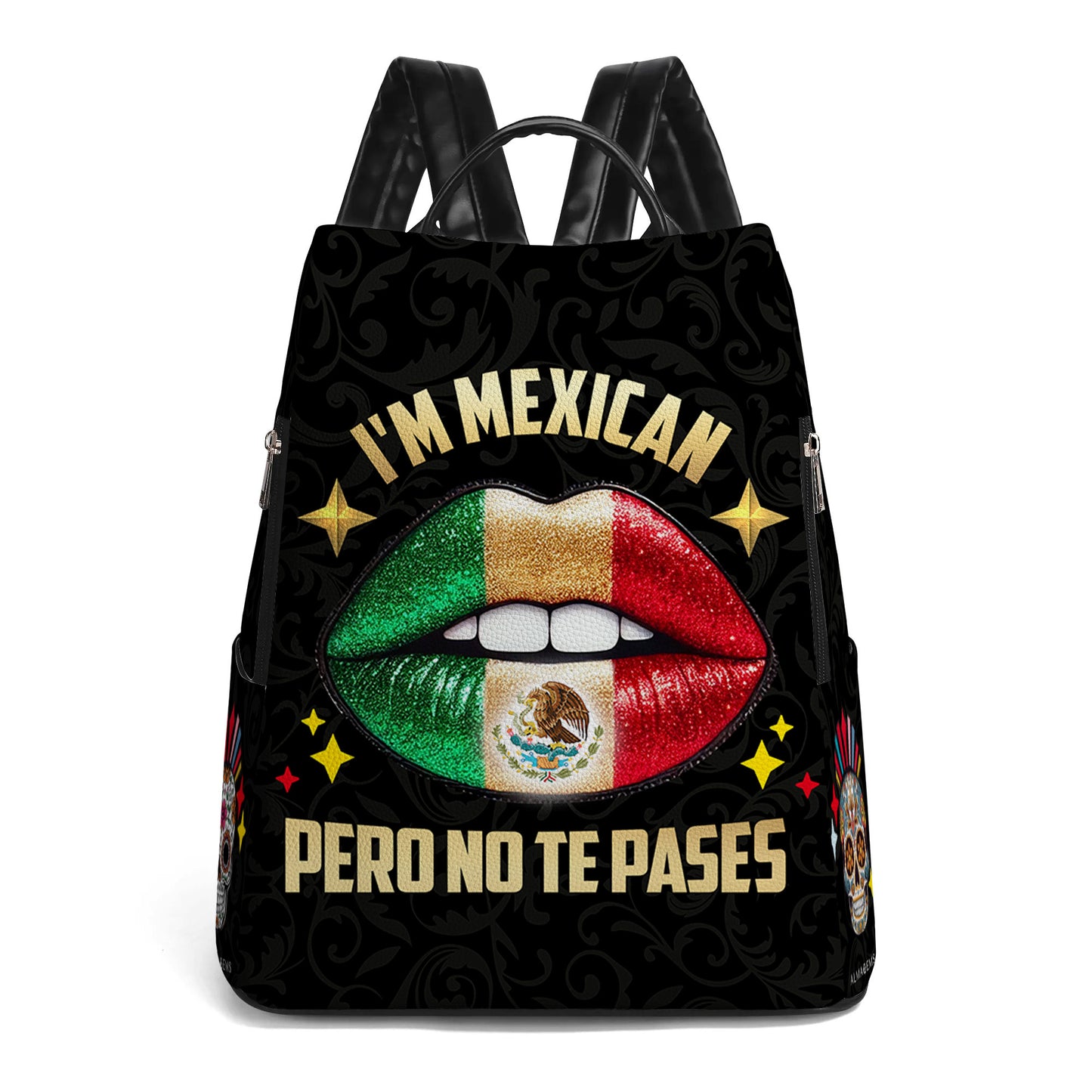 Je suis mexicain, mais je ne te laisse pas tranquille ! - Sac à dos en cuir personnalisé - ME046_BP
