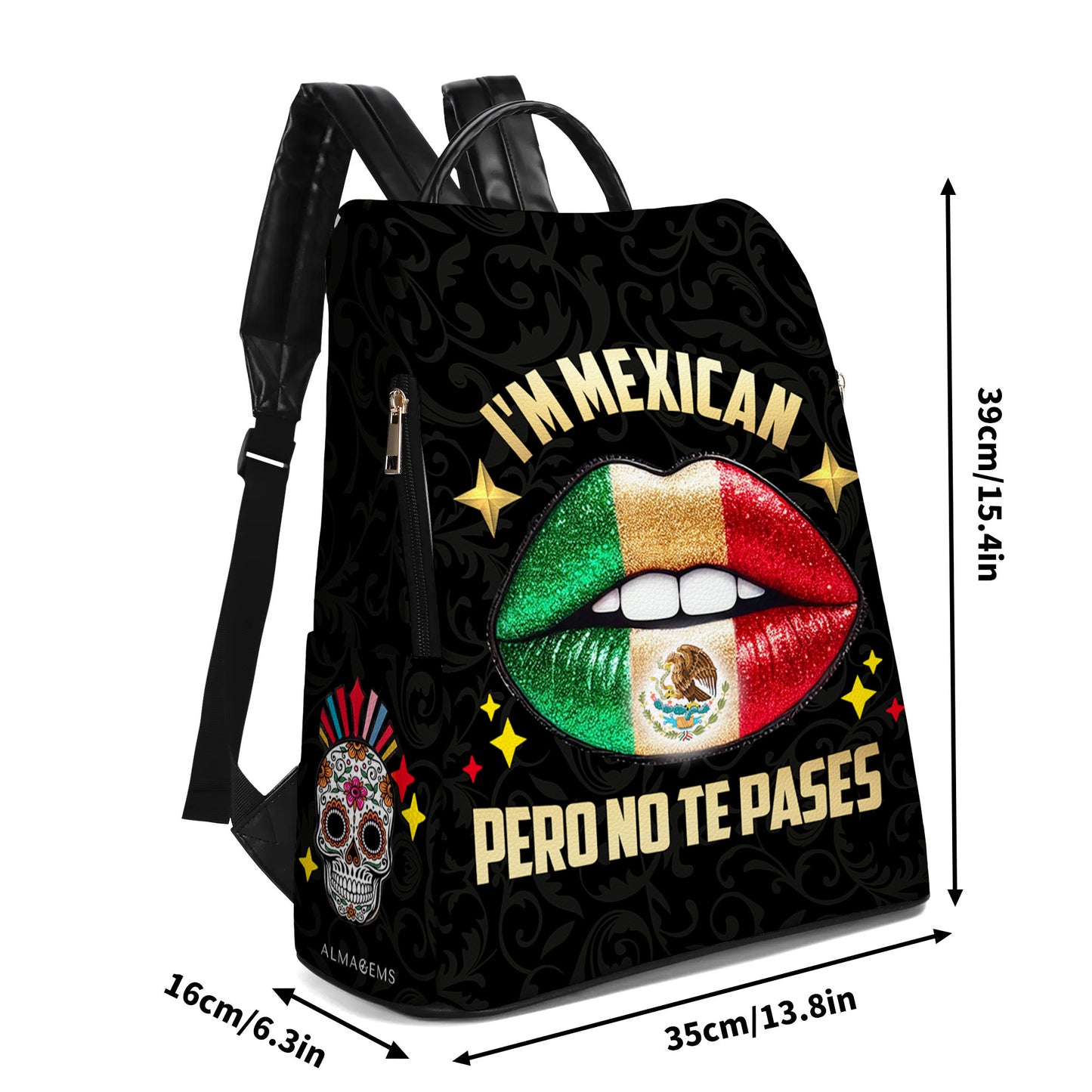 Je suis mexicain, mais je ne te laisse pas tranquille ! - Sac à dos en cuir personnalisé - ME046_BP