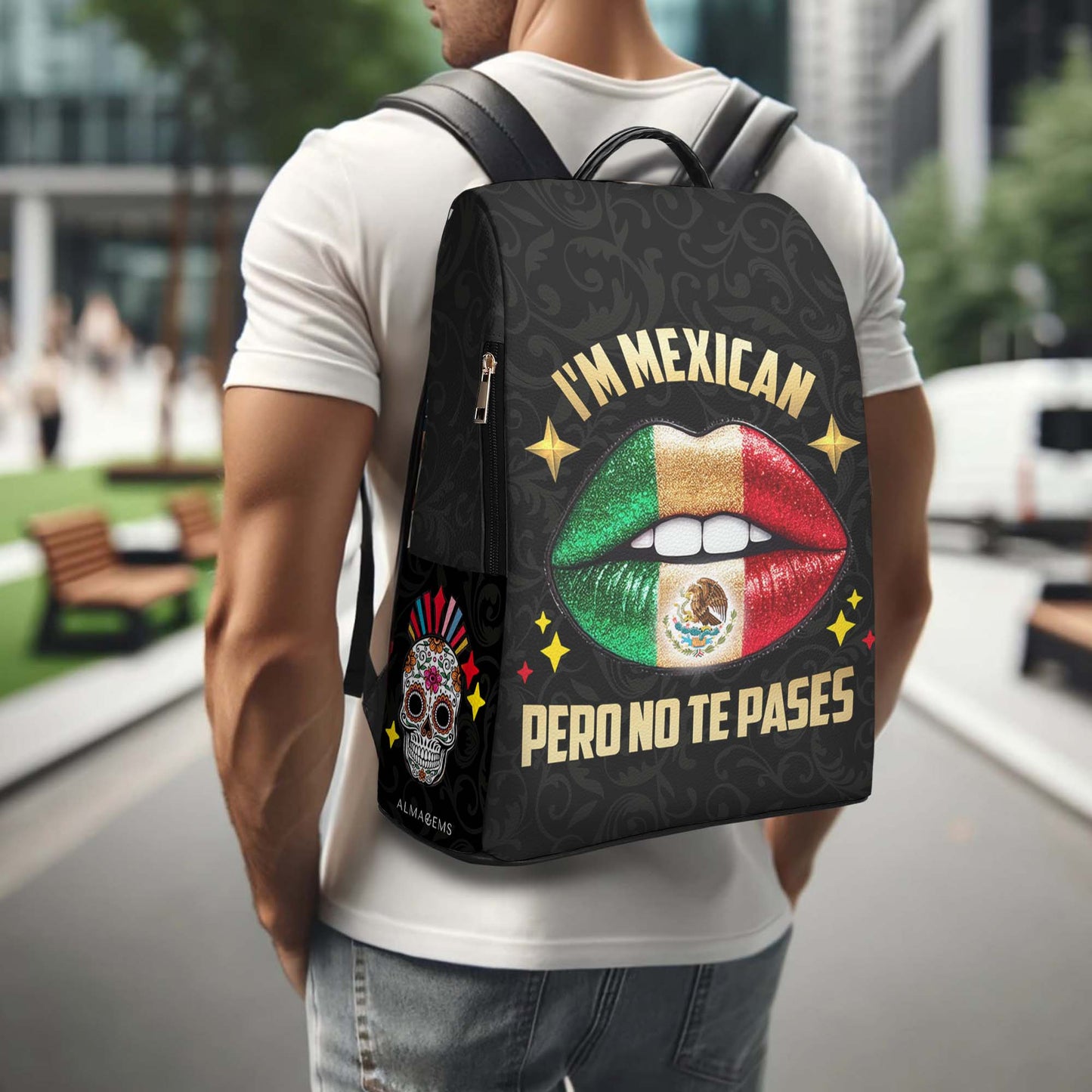 Je suis mexicain, mais je ne te laisse pas tranquille ! - Sac à dos en cuir personnalisé - ME046_BP