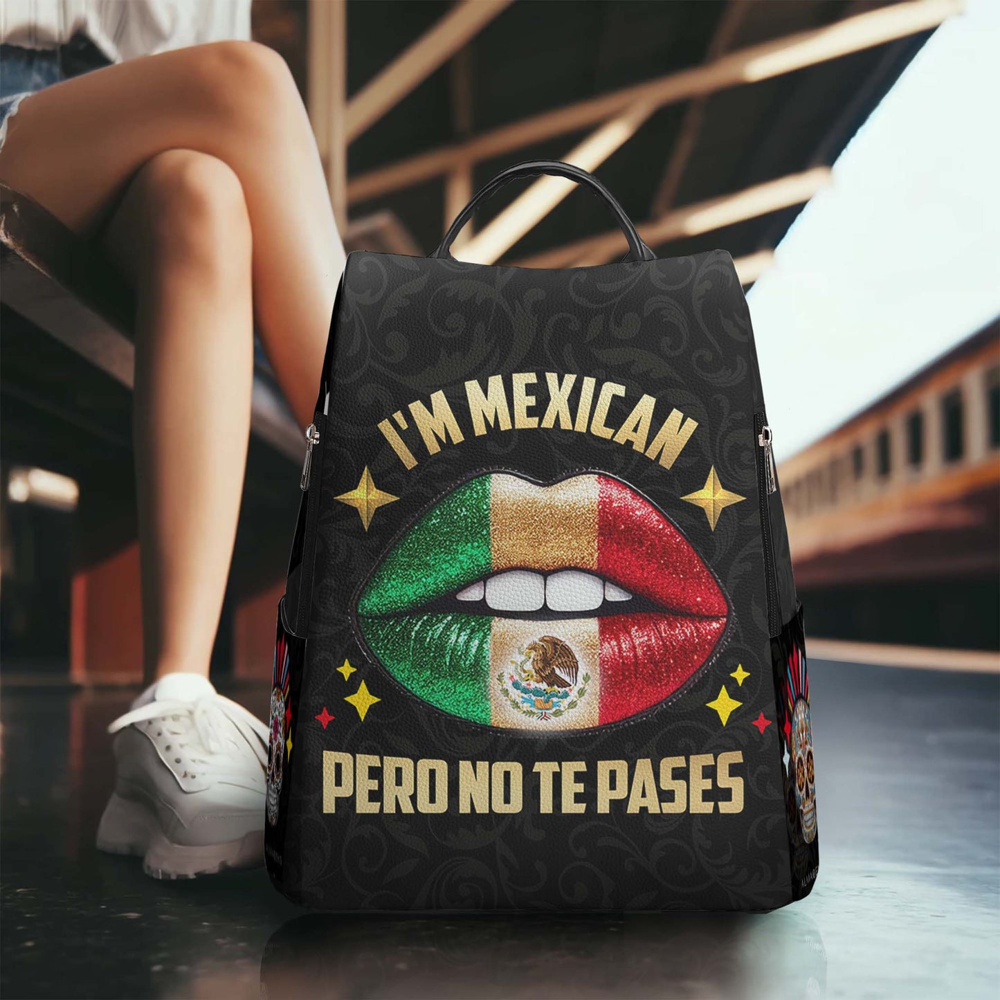 Je suis mexicain, mais je ne te laisse pas tranquille ! - Sac à dos en cuir personnalisé - ME046_BP