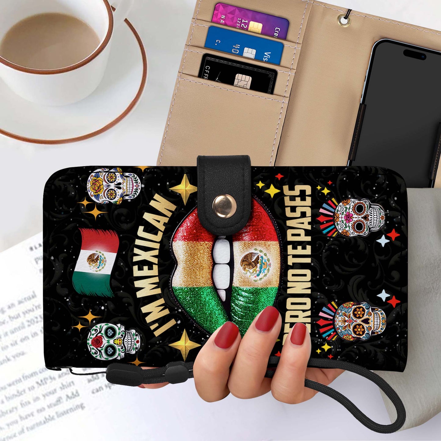 Je suis mexicain, mais je ne te laisse pas tranquille ! - Portefeuille en cuir personnalisé pour téléphone - ME046_PW