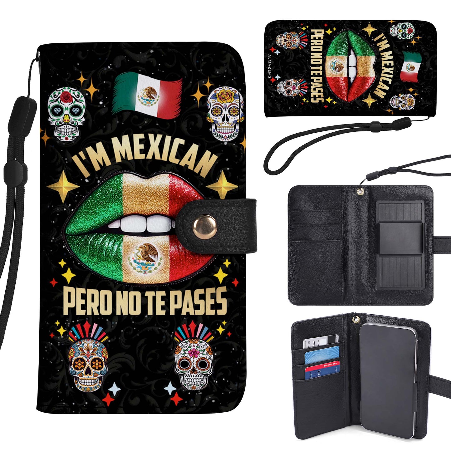 Je suis mexicain, mais je ne te laisse pas tranquille ! - Portefeuille en cuir personnalisé pour téléphone - ME046_PW