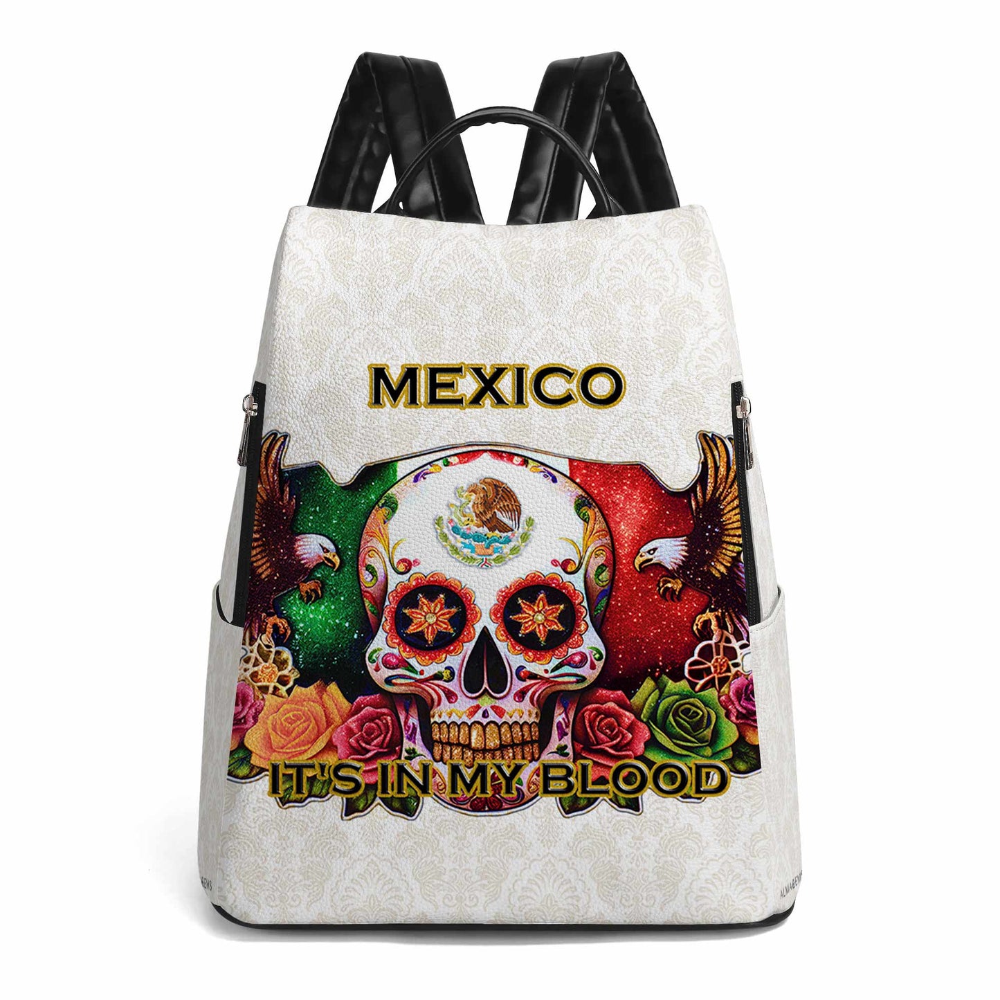 MEXIQUE. J'AI L'ÂME DANS LE SANG - Sac à dos en cuir personnalisé - ME047_BP