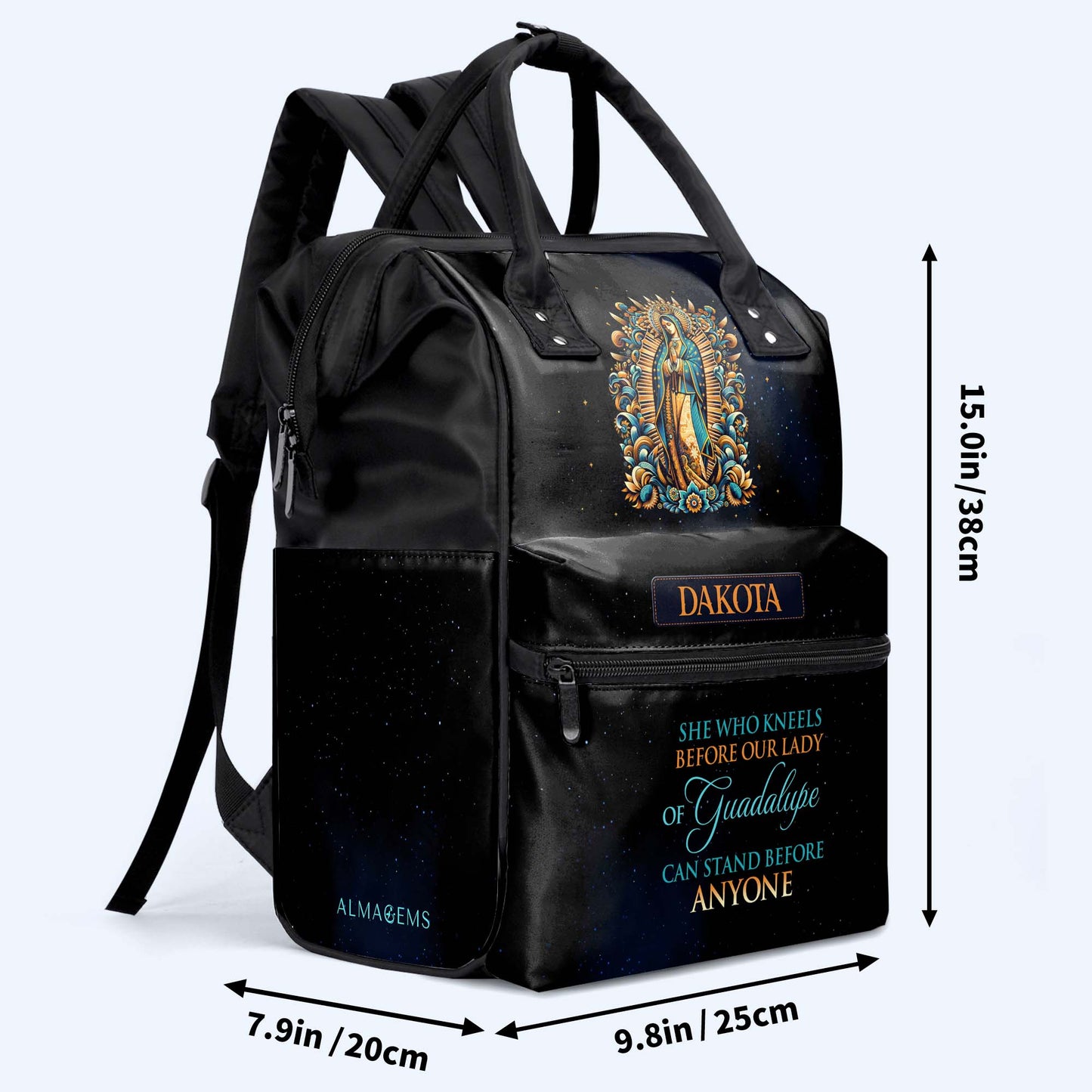 She Who Kneels Before Our Lady Of Guadalupe - Personalized Custom Duckbilled Travel Backpack - ME052_DKB