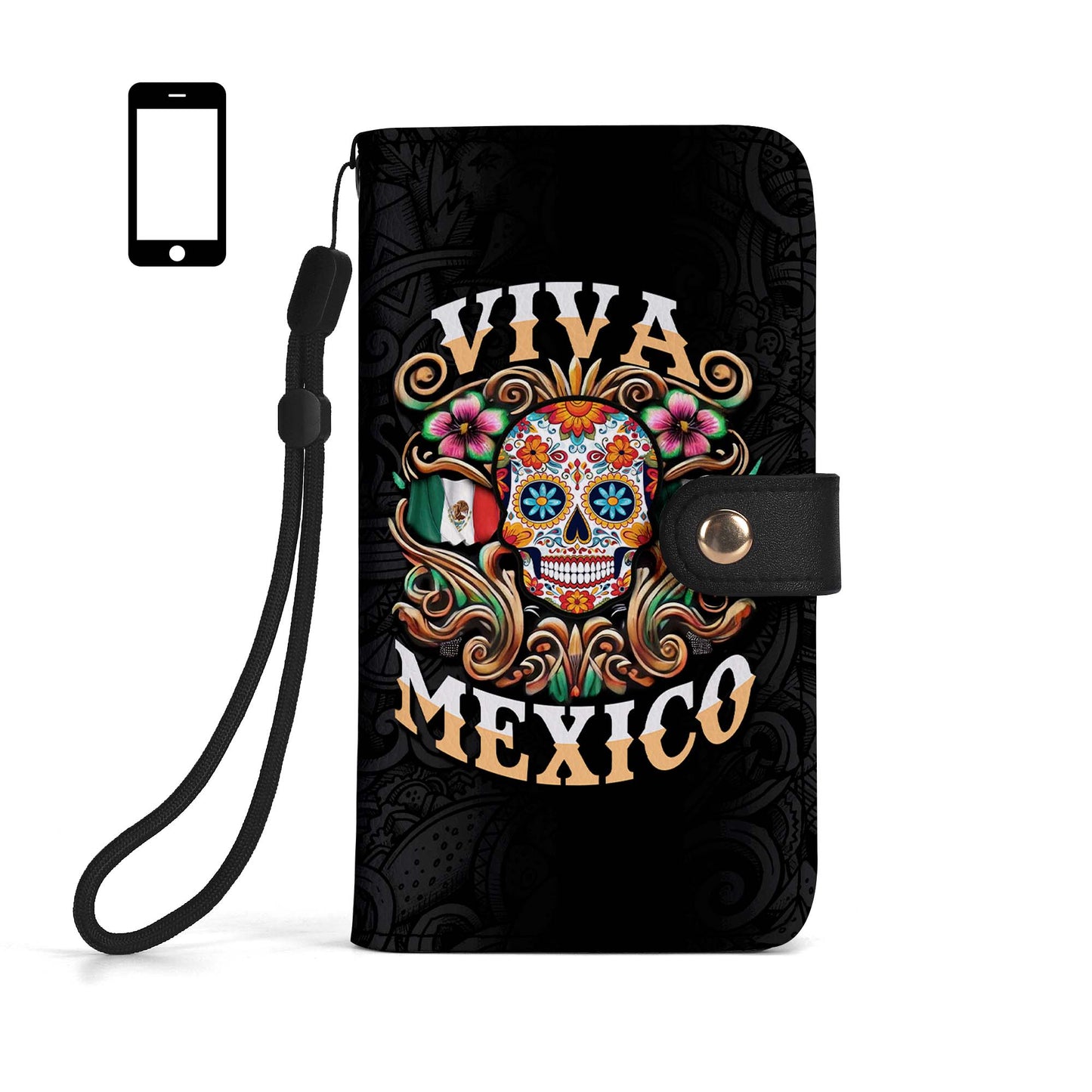 Viva Mexico - Personalized Custom Phone Leather Wallet - ME057_PW