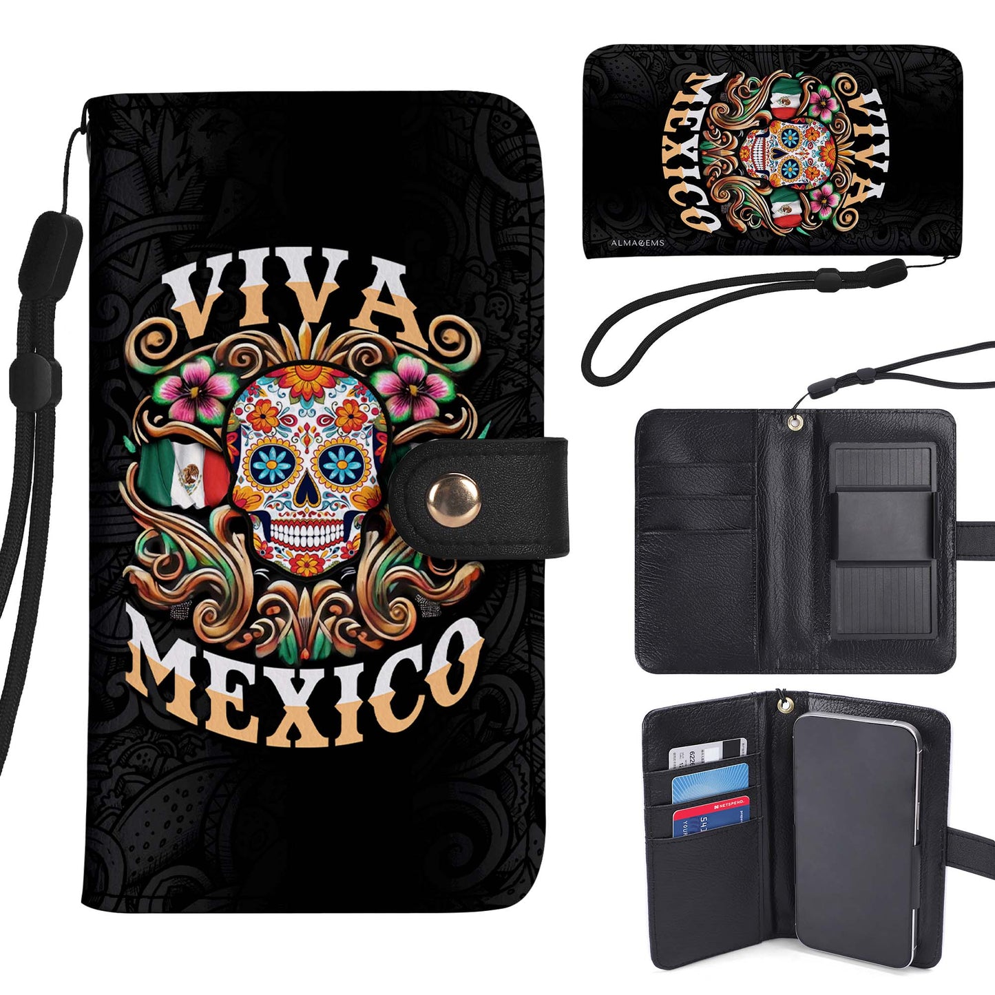 Viva Mexico - Personalized Custom Phone Leather Wallet - ME057_PW