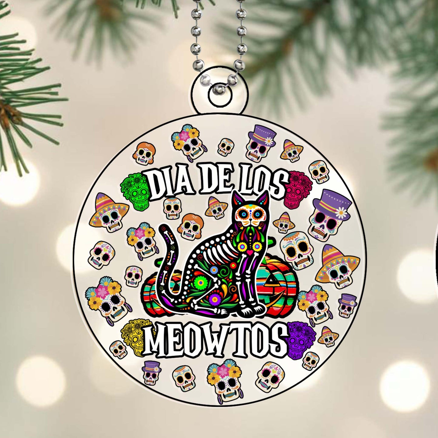 Dia De Los Meowtos Calavera Cat Ornament