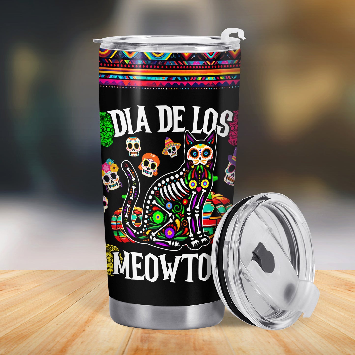 DIA DE LOS MEOWTOS - Gobelet personnalisé en acier inoxydable 20 oz 30 oz - ME066_TB