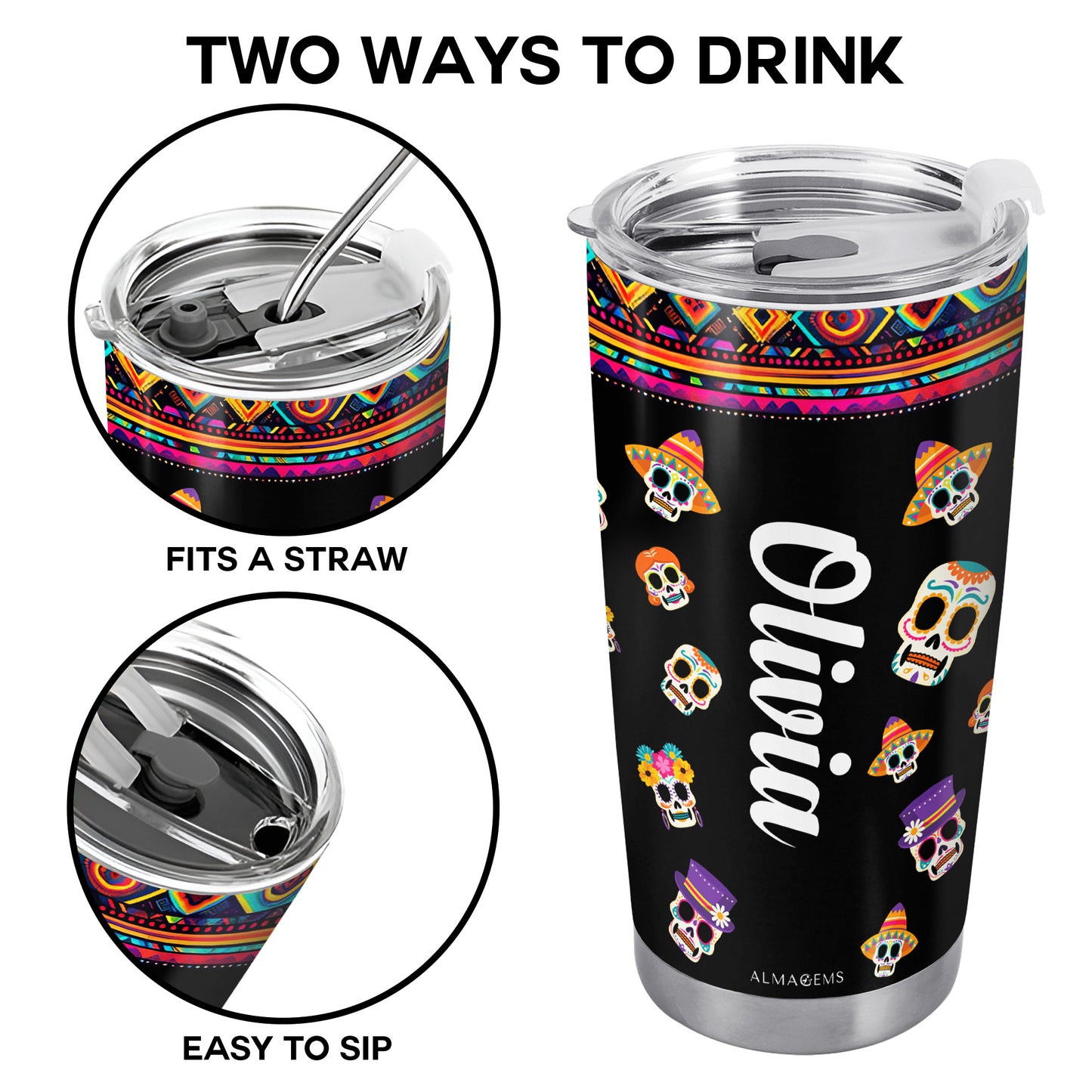 DIA DE LOS MEOWTOS - Gobelet personnalisé en acier inoxydable 20 oz 30 oz - ME066_TB