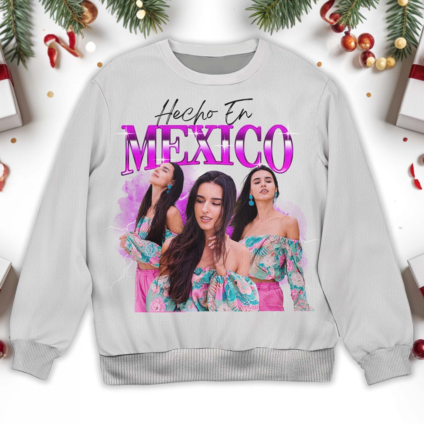 Hecho En Mexico Bright Floral Pattern Fashion Sweatshirt