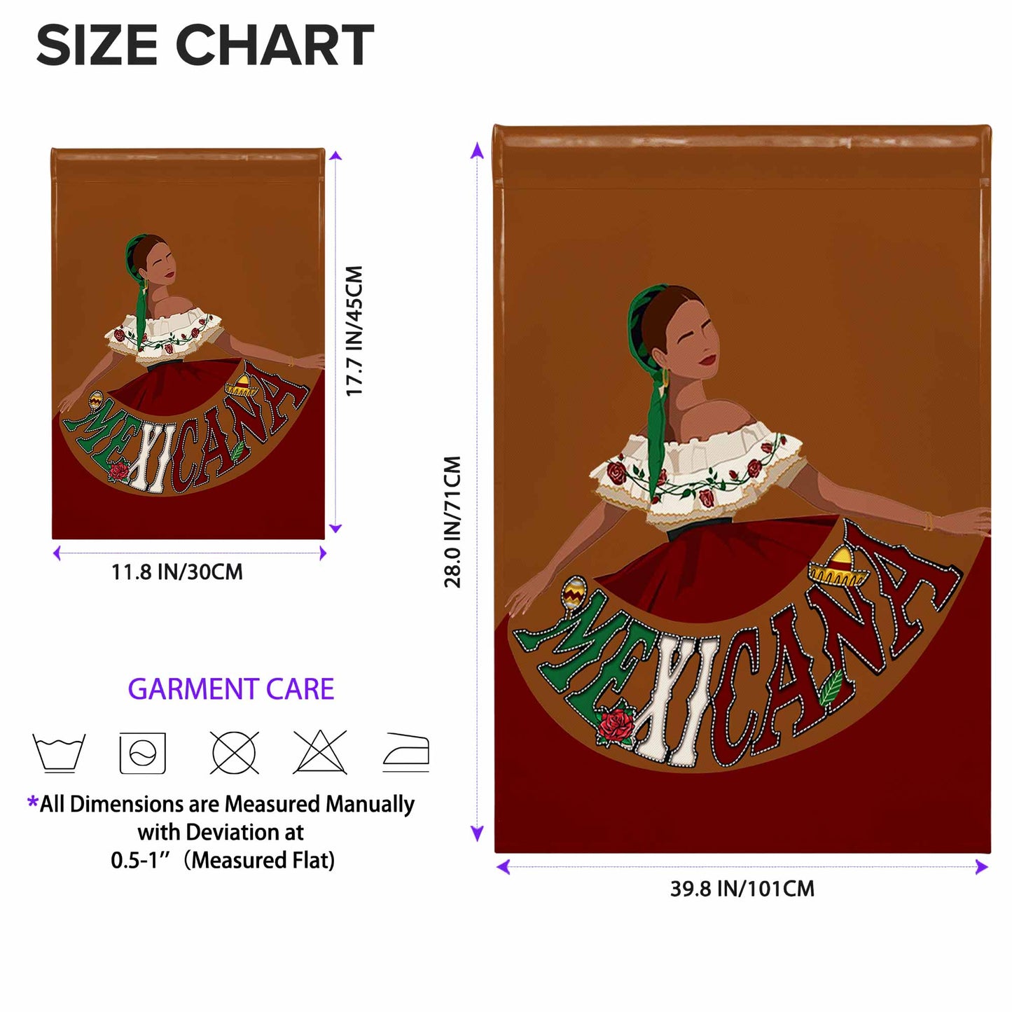 Mexicana Traditional Dress Celebratory Flag