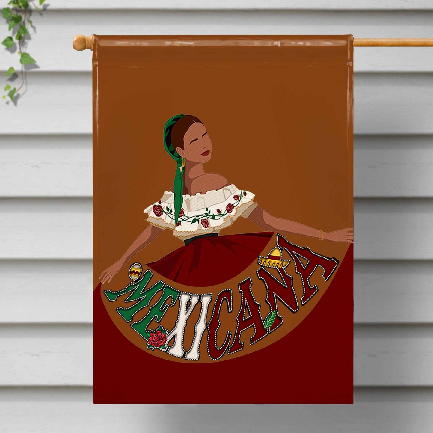 Mexicana Traditional Dress Celebratory Flag