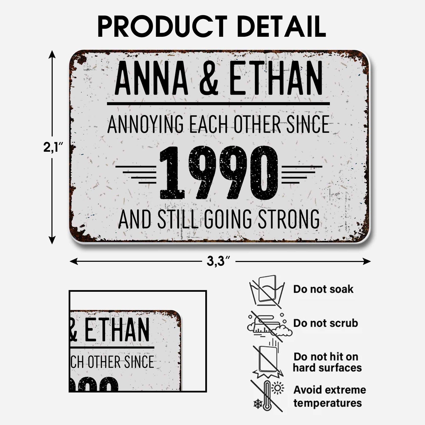 Annoying Each Other Since, And Still Going Strong - Personalized Aluminum Wallet Card - CPL050_ALCA