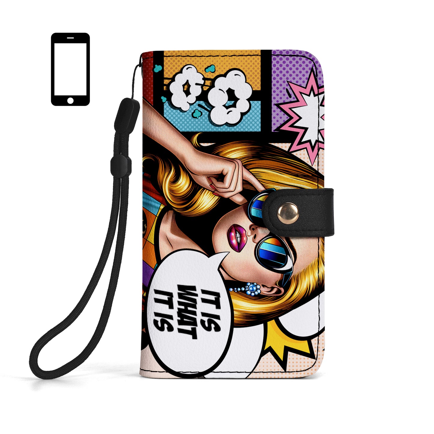 Es lo que es: billetera de cuero personalizada para teléfono - DB21PW
