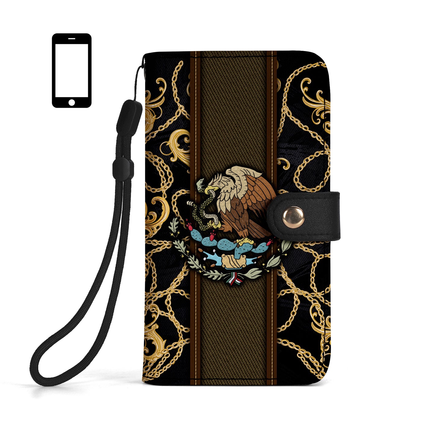 L'Aigle royal - Portefeuille en cuir personnalisé pour téléphone - ME007_PW