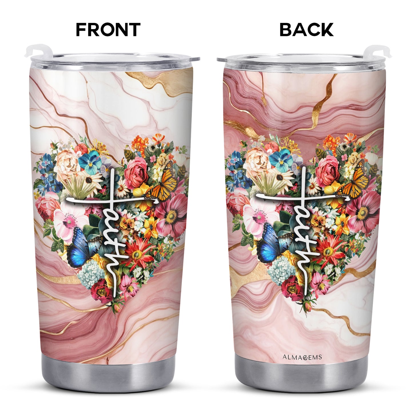 Faith - Gobelet personnalisé en acier inoxydable 20 oz 30 oz - HS008_TB