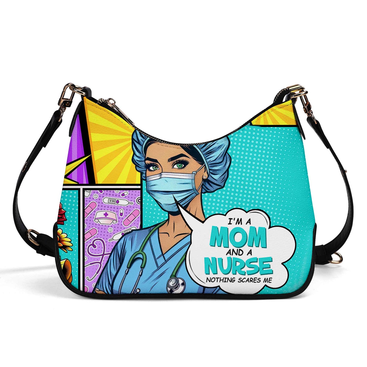 Sac à main bandoulière personnalisé avec nom et titre « Je suis maman et… » - MM01CH