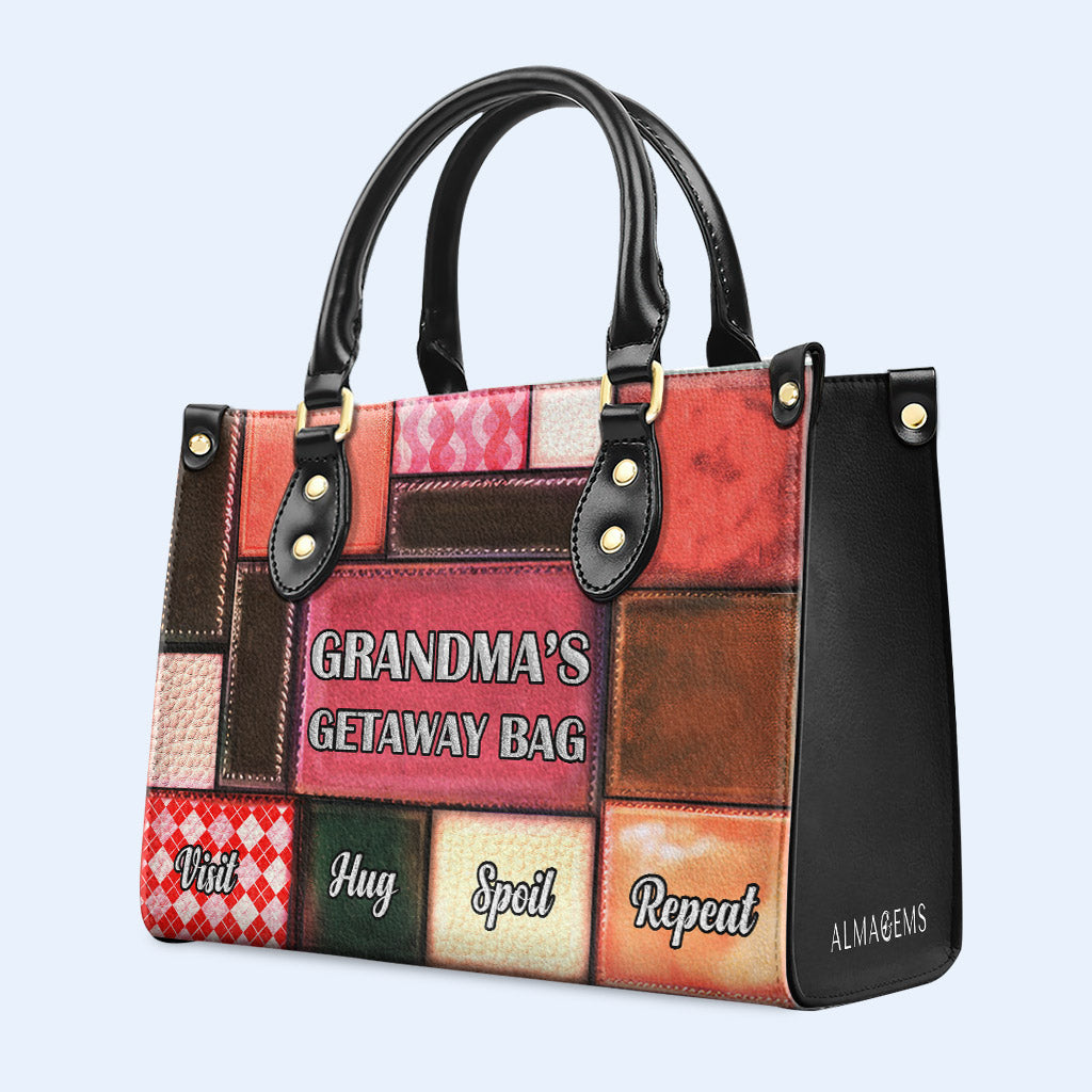 Bolso de mano de cuero personalizado para la abuela - MM02