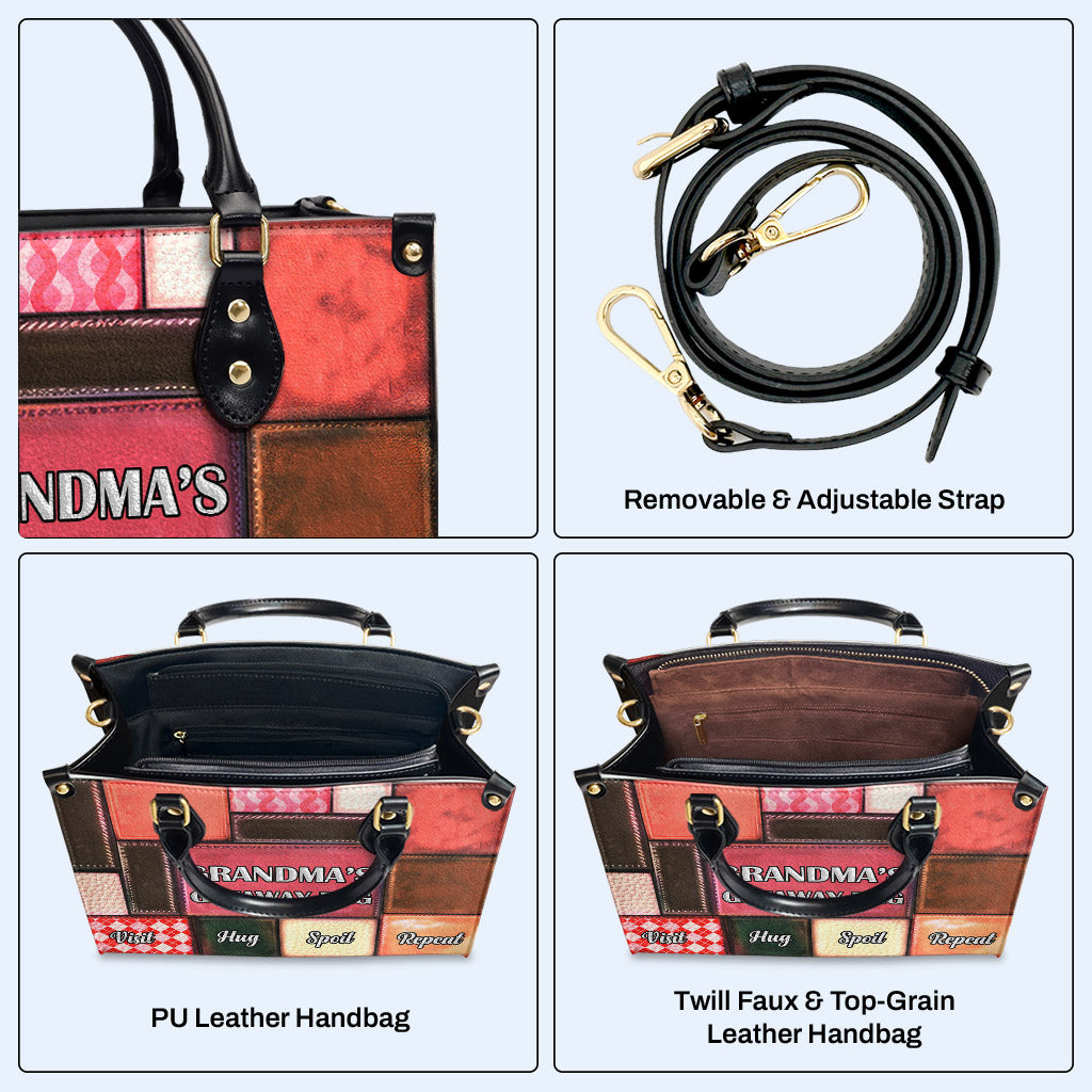 Bolso de mano de cuero personalizado para la abuela - MM02