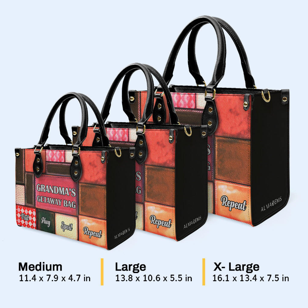 Bolso de mano de cuero personalizado para la abuela - MM02