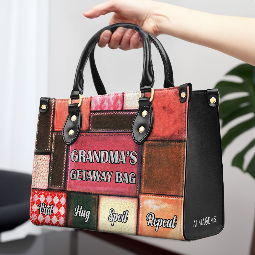 Bolso de mano de cuero personalizado para la abuela - MM02