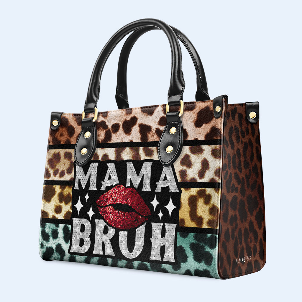 Mama Bruh - Bolso de mano de cuero personalizado - MM03