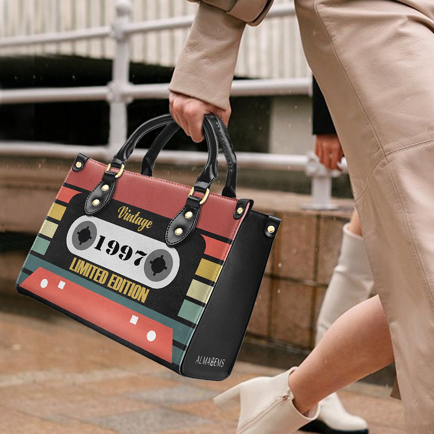 Bolso de mano de cuero personalizado de edición limitada vintage - MM08V