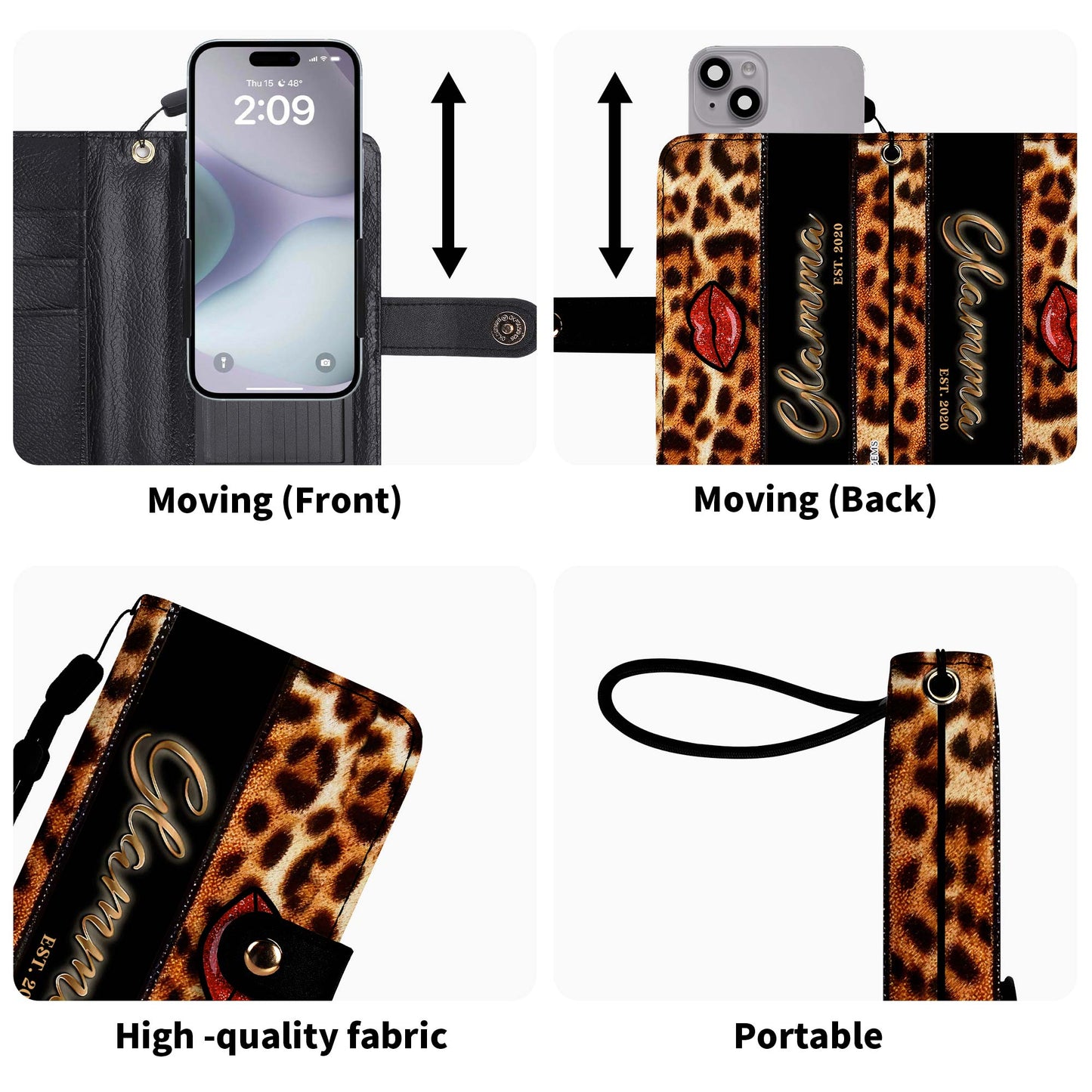 Glamma - Personalized Custom Phone Leather Wallet - MM09PW