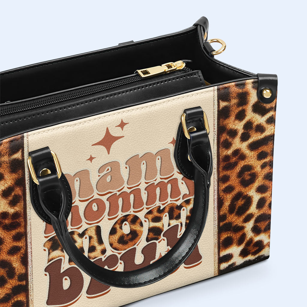 Mama Mommy Mom Bruh - Personalized Custom Leather Handbag - MM12