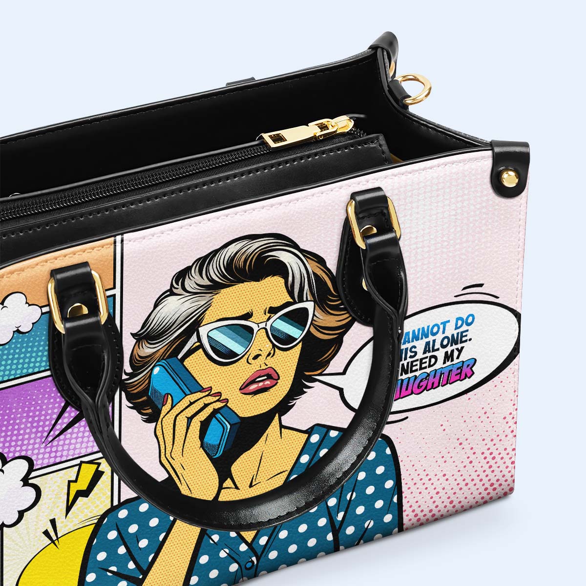 J'ai besoin de ma fille - Sac à main en cuir personnalisé - MM15