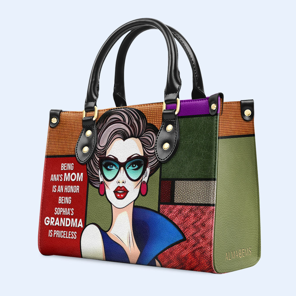 Être grand-mère n'a pas de prix - Sac à main en cuir personnalisé - MM16