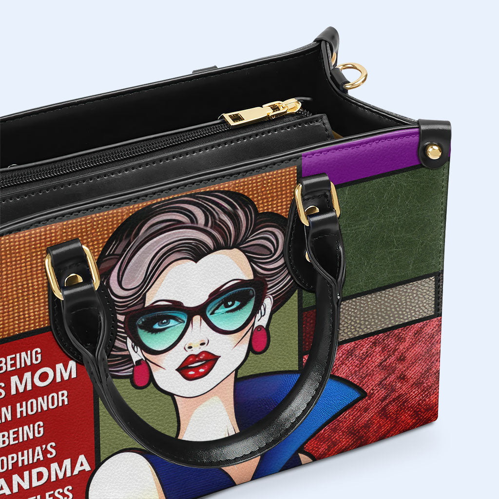 Être grand-mère n'a pas de prix - Sac à main en cuir personnalisé - MM16