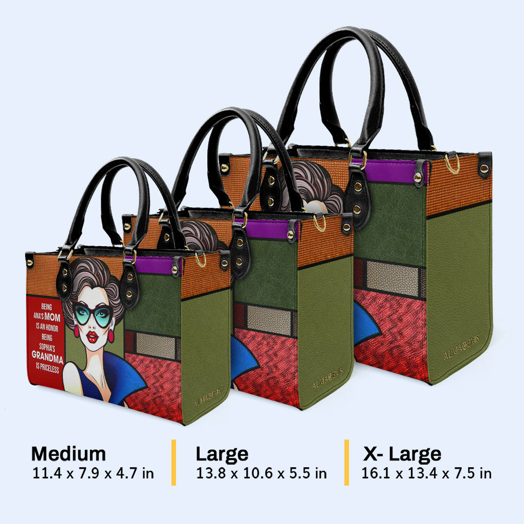 Être grand-mère n'a pas de prix - Sac à main en cuir personnalisé - MM16