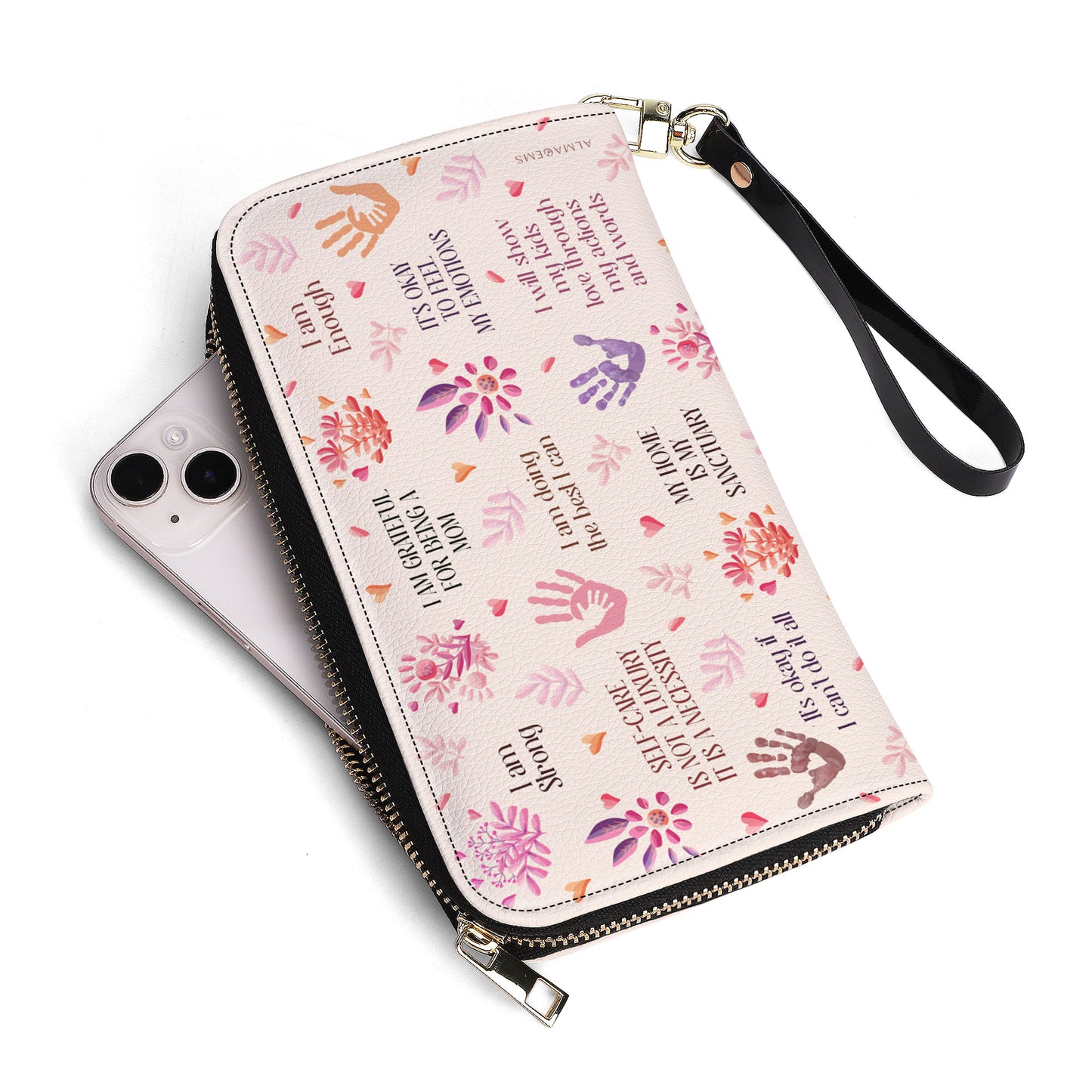 Je suis reconnaissante d'être maman - Portefeuille en cuir pour femme - MM27WL