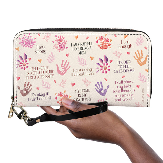 Je suis reconnaissante d'être maman - Portefeuille en cuir pour femme - MM27WL