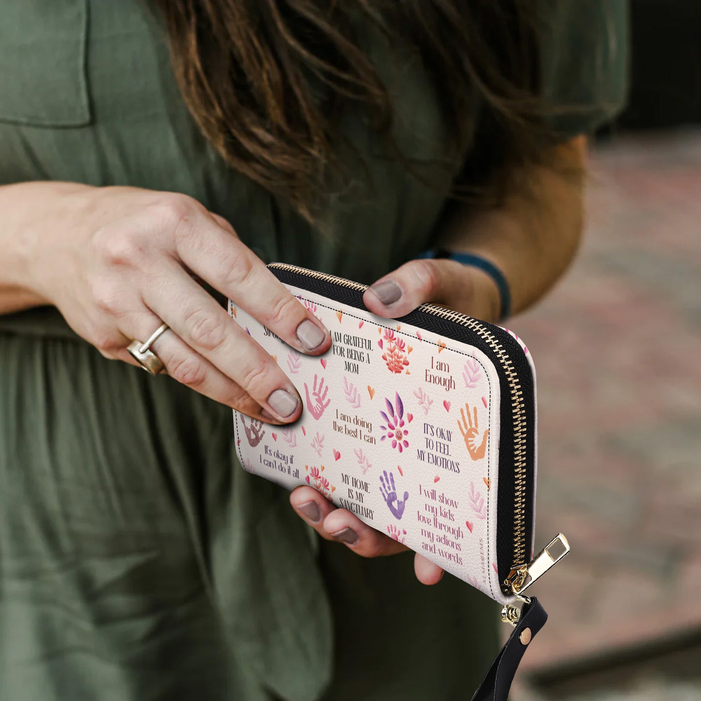 Je suis reconnaissante d'être maman - Portefeuille en cuir pour femme - MM27WL