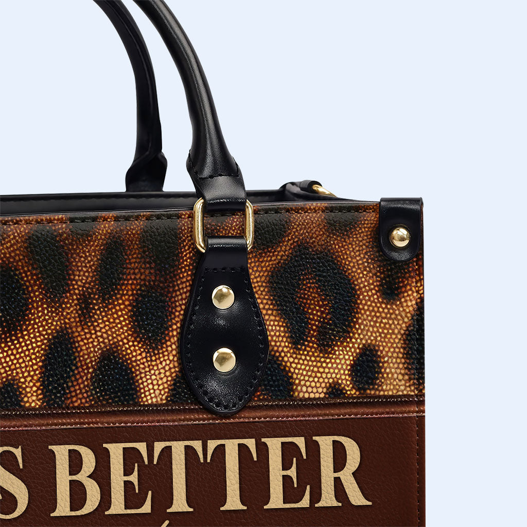 La vie est meilleure avec mes garçons - Sac à main en cuir personnalisé - MM30